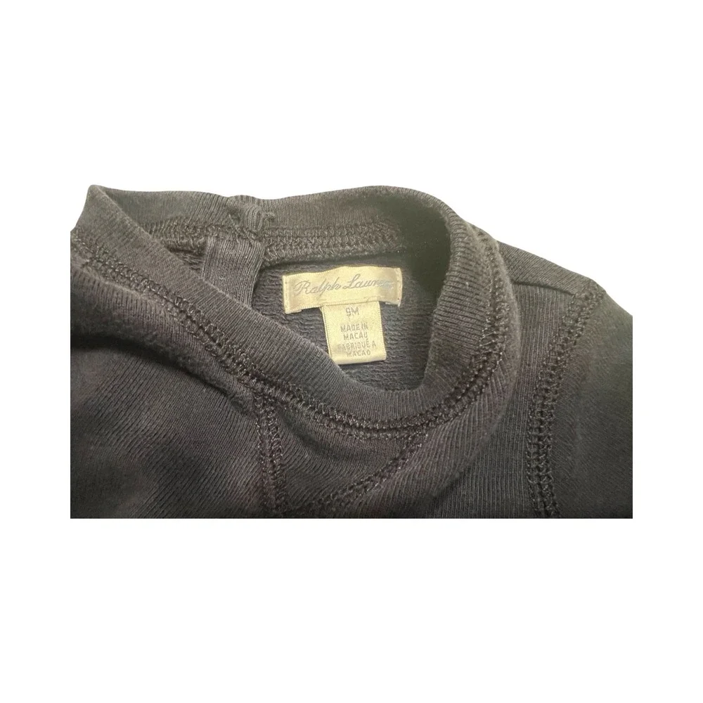 Ralph Lauren Kids‎ Navy Blue Anchor Embroidered Fleece Sweatshirt 9M Pullover